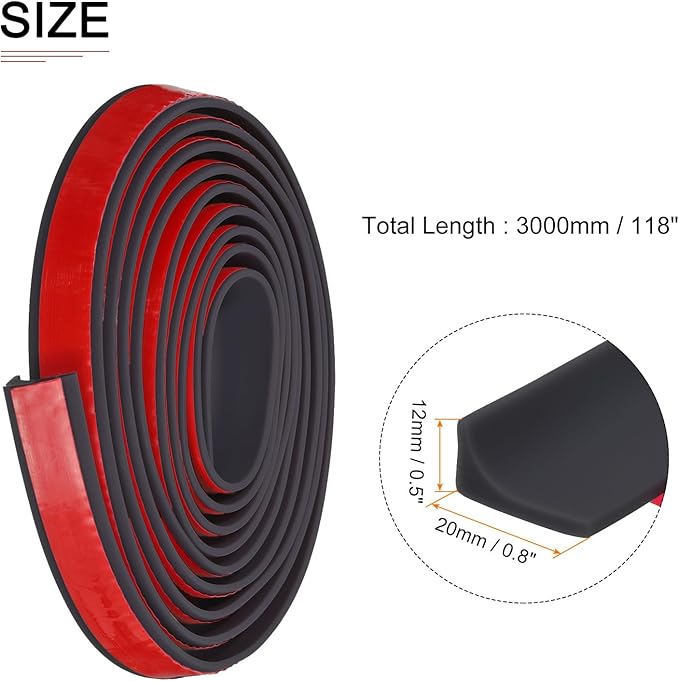 118"x0.8"x0.5" (LxWxH) Collapsible Shower Barrier Stopper - 1 Pack - Good for Bathroom Kitchen - L Shape Water Splash Guard Blocker - Black