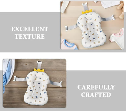 Toyvian Baby Bath Cushion Non-Slip Floating Mat Toddler Bathtub Seat Support for Sink and Tub 19.7X11.8 Inch for Safe Bathing at Home and Travel