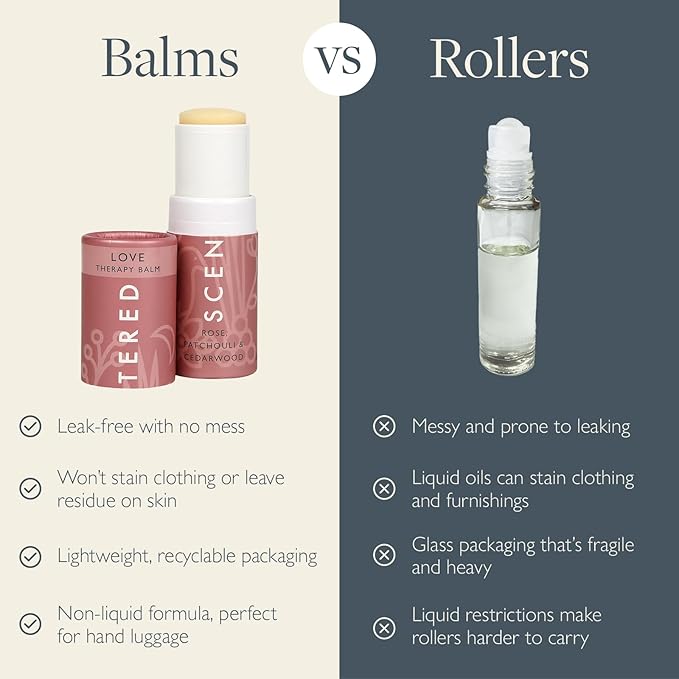 Scentered Aromatherapy Balm Stick - Love - Rose Essential Oils Rub On for Emotional Regulation & Balance - Rose, Cedarwood, Ylang Ylang - Self-Care Stocking Stuffers for Women