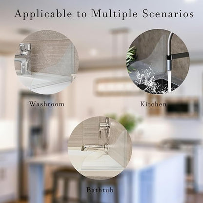 Shower Splash Guard Set Acrylic Shower Water Barrier Corner Splash Protector for Bathtub Keep Water Inside Shower Prevent Water Splashing Ideal for Sink Bathtub and Basin Use (Ripples)
