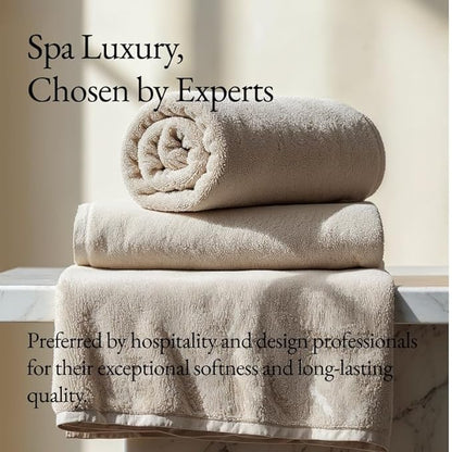 Italic Serene Ultraplush Cotton Washcloth Towel Set, 4 Face Towels, Sand, Soft & Absorbent, 800GSM, 100% Cotton, Heavy Duty, Resort Grade Towels (Sand)
