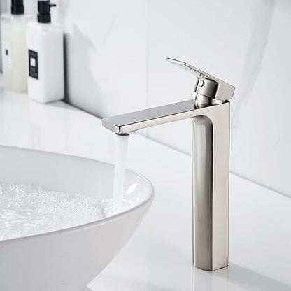 VOTON Vessel Sink Facuet Brushed Nickel Single Handle Tall Bathroom Sink Faucet Vanity Bathroom Faucet, Rv Lavatory Vanity Faucet Basin Mixer Tap Solid Brass 1.2 GPM