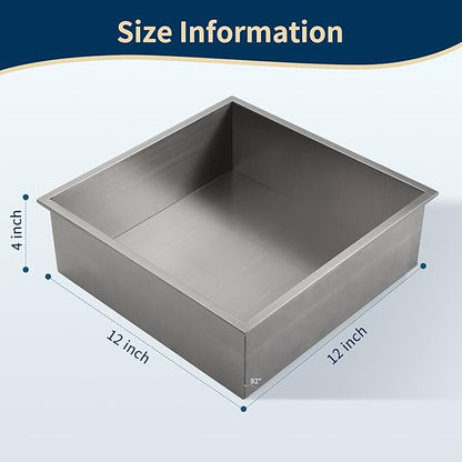 12x12 Shower Niche Insert Tile Ready, Brushed Nickel Recessed Wall Cabinet, Stainless Steel Wall Niche for Shower Wall, No Tile Needed Storage Organizer Waterproof