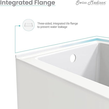 Voltaire 54" X 30" Right-Hand Drain Alcove Bathtub with Apron