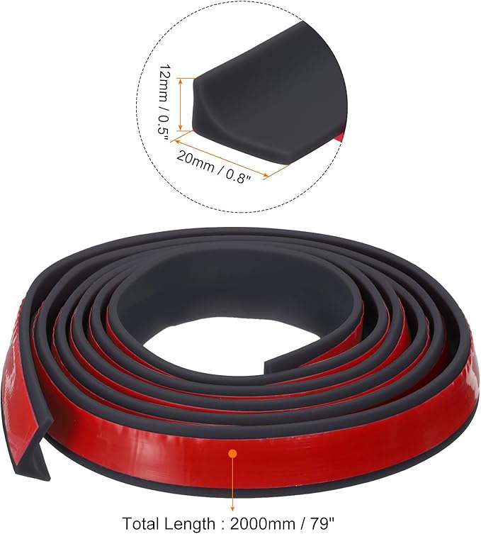 uxcell 78 Inch Collapsible Shower Barrier Stopper Water Splash Guard Blocker 79"Lx0.8"Wx0.5"H for Bathroom Kitchen Wet and Dry Separation, Black