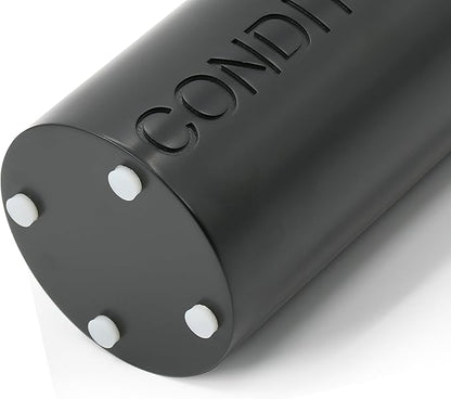 Matte Black Conditioner Dispenser Luxurious Refillable Pump Bottle with Black Resin Pump and Embossed Text, Durable Design for Bathroom and Shower