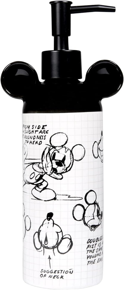 Disney Mickey Mouse Ceramic Soap Dispenser – White Hand Soap Dispenser or Lotion Pump, Bathroom Decor and Kitchen Accessories – Officially Licensed Disney Home Decor