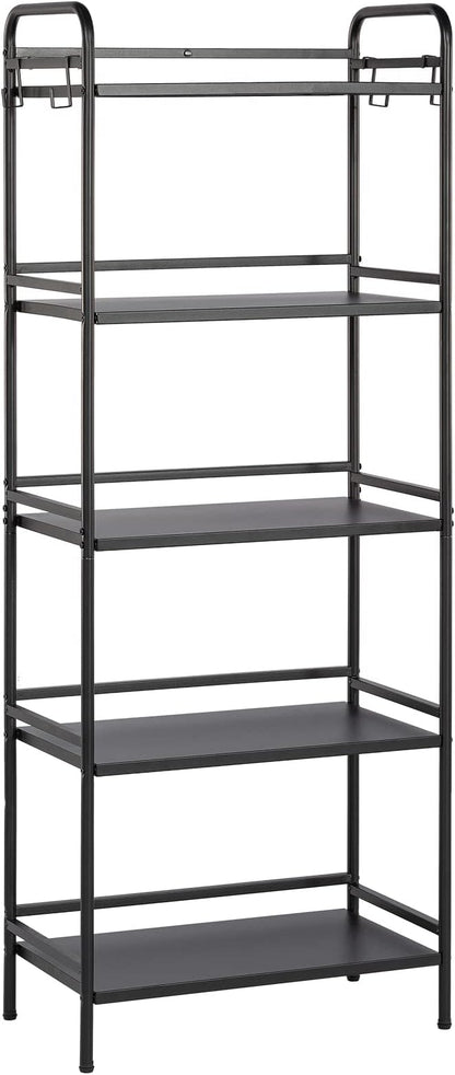 HDANI Storage Shelves, 5-Tier Metal Storage Rack with Shelf,Shelf Organizer,Garage Standing Shelving Unit for Laundry,Bathroom,Kitchen,Pantry, Closet,23.6''W X 13.8''D X 63''H,Black