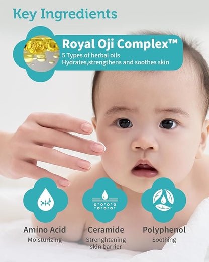 GOONGBE Baby Skincare Travel Set - Korean Baby Skincare & Bath Time Essentials - Shampoo & Bath, Moisutre Lotion, Cream - Hydrating & Nourishing, 3 Items