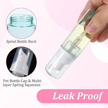 6 Pcs Travel and Empty Fine Mist Spray Bottle Foam Pump Bottle Small Size Mousse Foaming Soap Dispenser Clear Plastic Refillable Containers for Face Wash Lash Cleanser Shampoo Skin Care Liquid
