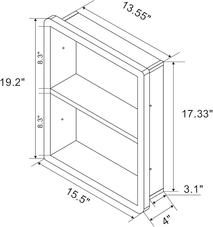 Shower Niche 14x18, Recessed Medicine Cabinet Without Mirror, 304 Stainless Steel Bathroom Storage Cabinet with Shelf, Waterproof Wall Niche for Bathroom in Matte White