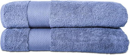 Hencely Bath Sheet Set of 2 - (35x64 Inches) - Luxury Extra Large Oversized Towels, 100% Cotton - Quick Dry, Highly Absorbent, Super Soft - Ideal for Spa, Hotel, Bathroom - (Bath Sheets 2 Pack, Blue)