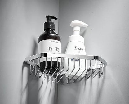 Corner Shower Caddy Basket,Shampoo Holder for Shower Wall,Inside Shower Shelf Bathroom Organizer,Solid Brass Material in Polished Chrome