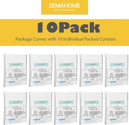 10 Pack PEVA Plastic Shower Curtain Liner Premium Light Weight 72" x 72" Clear Bathroom Shower Showroom Curtain Liner with Rustproof Metal Gromments and Weighted Magnet