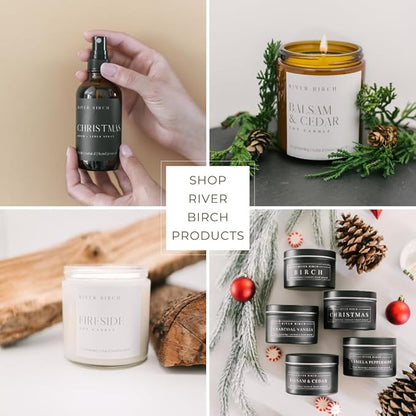River Birch Christmas Scented Natural Hand Soap - Handmade Soap - Moisturizing Hand Wash with Amber Dispenser - Luxury Scented Hydrating Hand Soap - Vegan and Non Toxic - 16 Fl Oz