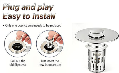 （2PCS） Bathroom Sink Stopper，Sink Drain Strainer，Pop-up Removable Hair Catcher Universal Sink Plug