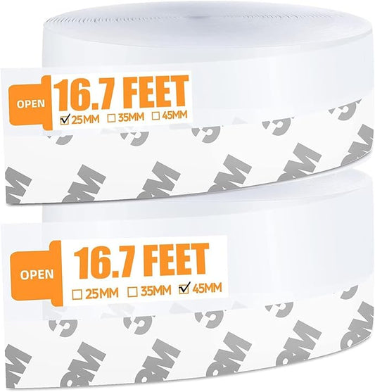 33.5 FT Weather Stripping Door Seal Strip, Shower Door Bottom Seal, Self Adhesive Door Insulation Strip for Door Frame, Windows and Shower Glass Gaps (Transparent, 25+45mm)