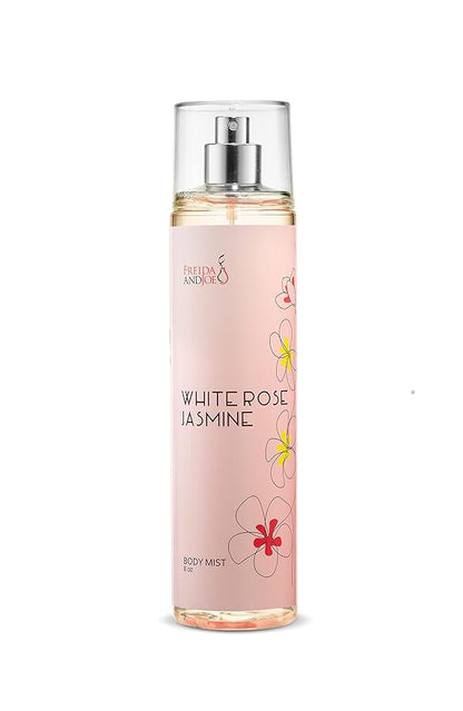 Home Spa Gift 10oz Deep Moisturizing Fragrance Body Lotion & 8 oz. Fine Fragrance Body Mist Set Luxury Self-Care Combo for Women & Girls (White Rose Jasmine)