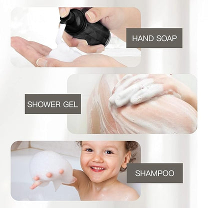 2oz Foam Bottle (3PCS) Empty Foaming Pump Dispenser for Hand Soap, Lash Cleanser, Shampoo to Travel (60ml, Black)