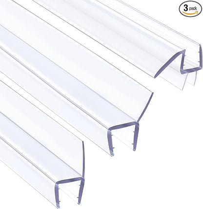 Shower Door Seal Strips – Includes 1 PC 36" Bottom Seal and 2 PCs 80" Side Seals for 3/8" (10mm) Glass – Ultra Clear Polycarbonate Shower Door Sweep and Side Seals Kit