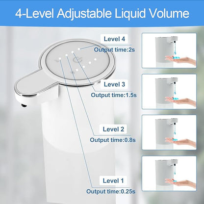 Automatic Liquid Soap Dispenser, Touchless Hand Soap Dispenser Rechargeable, Dish Liquid Soap Dispenser Electric for Bathroom Countertop, Kitchen and Commercial 12.85oz/380mL