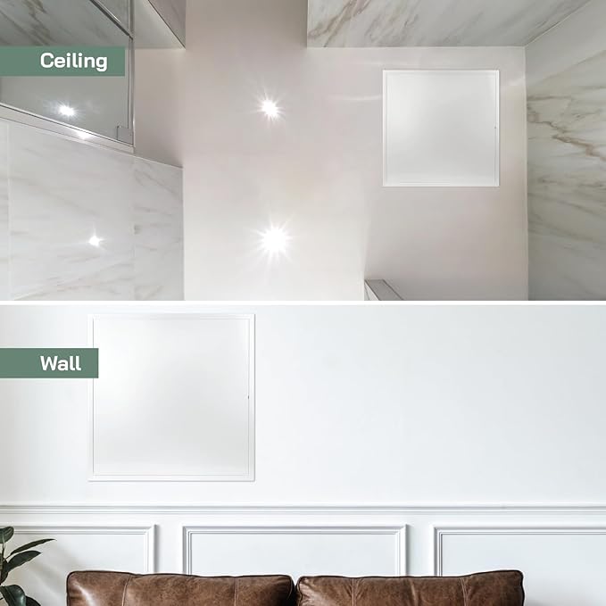 Vent Systems 24'' x 24'' Inch White Metal Access Panel with Click Function - Easy Access Doors - Access Panel for Drywall Wall Ceiling - Electrical Plumbing Service Door - Crawl Space Doors