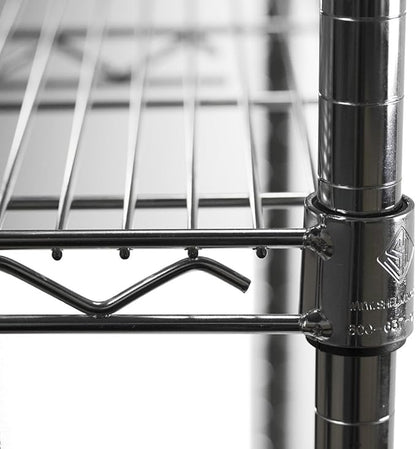 SI 24"d x 30"w x 54"h Chrome Wire Tiered Shelving Unit with 5 Adjustable Shelves, 600lbs Capacity Each, Silver