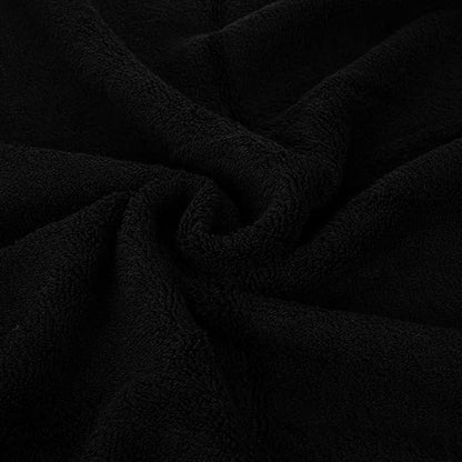 CASA COPENHAGEN Solitaire Mix 6 Pieces Towel Set- White + Black, 600 GSM 2Bath Towel 2Hand Towel 2Washcloth, Designed in Denmark Made of Soft Egyptian Cotton for Bathroom, Kitchen & Shower