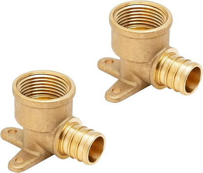 SUNGATOR 2-Pack 3/4" Pex Drop Ear Elbow, No Lead Brass, 3/4 Inch Pex Fittings
