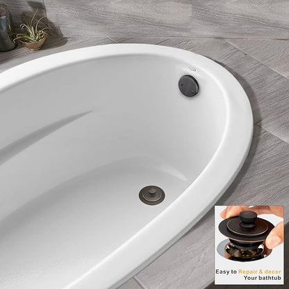 Artiwell Universal Lift and Turn Bath Drain Stopper and Cover, Bathtub Drain Stopper, Replaces Lift and Turn, Tip-Toe and Trip Lever drains for Tub, EZ Installation and Clearing (Oil Rubbed Bronze)