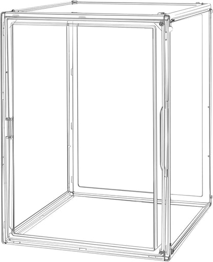2X-Large 15.7"X11.8"X9.8" Acrylic Display Case, Clear Organizer Box Plastic Holder with Magnetic Door for Handbags, Purses, Boots, Figures, Book