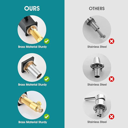 Brass Roman Tub Faucet with Sprayer, Deck Mount Bathtub Faucet with Hand Shower, 3 Hole Waterfall Tub Faucet with 360° Spout, Single Handle Tub Filler with 8 GPM High Flow, Matte Black