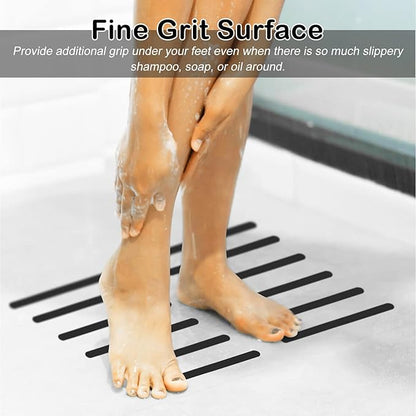 S&X Non Slip Safety Stickers,Gritty Textured Slip-Resistant Treads,0.75-Inch by 11-Inch,12 Strips Per Pack (Black)