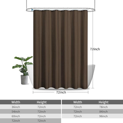 2-in-1 Waterproof Fabric Shower Curtain or Liner,Linen Textured,Breathable TPU & Washable Bathroom Shower Curtain Set with 12 Plastic Hooks,Modern,72"x72" Brown