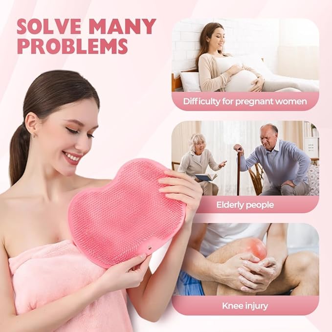 2026 New Silicone Shower Foot Scrubber Mat, Foot Back Cleaning Pad Back Washer Exfoliating Bath Wash Pad, Shower Foot Scrubber Mat with Non-Slip Suction Cups (Blue)