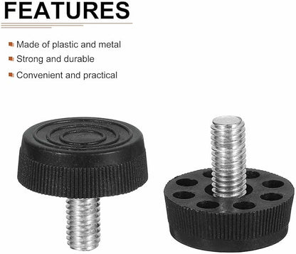 M8x17x30mm(DxLxOD) Screw on Furniture Glide Leveling Feet - 20Pack - Good for Furniture - Adjustable Thread Furniture Levelers - Black