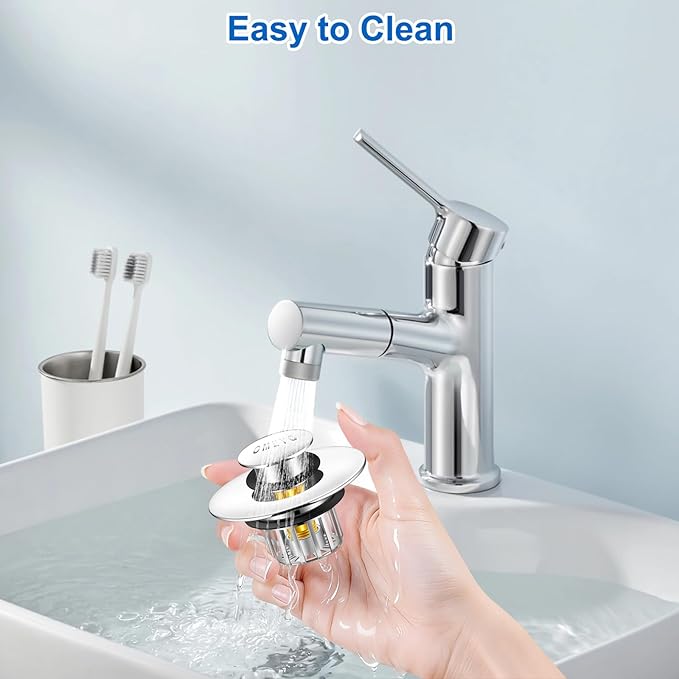 Bathtub Drain Stopper, Pop-Up Tub Stopper with Drain Hair Catcher, Bathtub Plug and Cover with Strainer for 1.5 to 1.8in Tub Drain Hole, Easy to Use