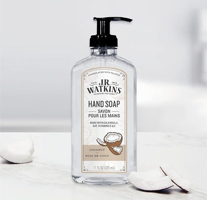 J.R. Watkins Gel Hand Soap, 3 Pack of 11 Fl Oz, Coconut