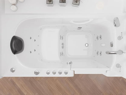 ANZZI Walk-in Tub 30" x 60" Whirlpool & Air Massage Acrylic Right Drain Quick Fill Chromatherapy, Aromatherapy, 32 Jets, ADA Seat, Fast Drain, Heater, Grab Bar, Hand Shower | AMZ3060WIRWD