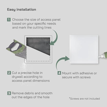 Vent Systems 20'' x 20'' Inch White Metal Access Panel - Easy Access Doors - Access Panel for Drywall, Wall, Electrical and Plumbing Service Door