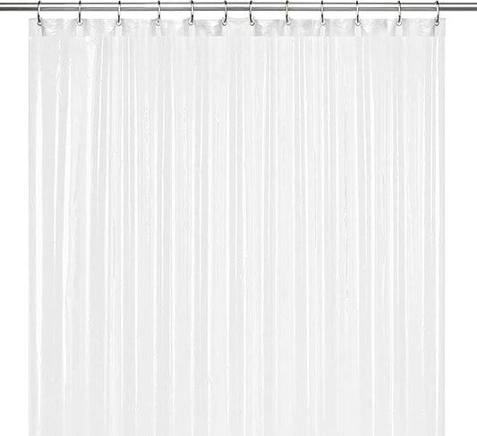 LiBa Bathroom Shower Curtain with 12 Shower Rings- Waterproof Plastic Shower Curtain Premium PEVA Non-Toxic with Rust Proof Grommets Frosted 10G Heavy Duty Bathroom Accessories 72x72