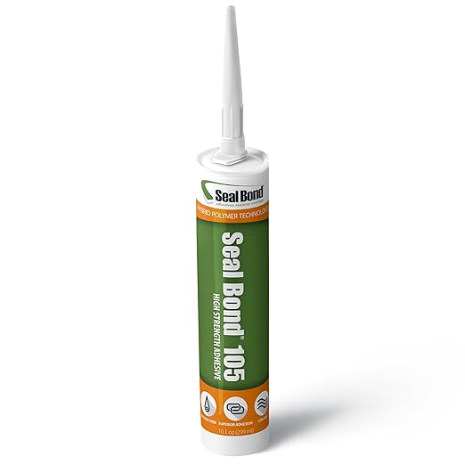 105 Adhesive Sealant – Marine/Industrial Grade, High Strength, UV Resistant, Flexible, Non-Flammable, Waterproof – Superior to Silicone – 10.1 oz – Black