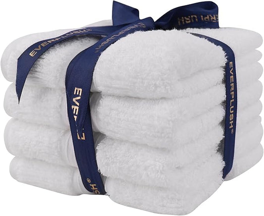 Everplush Youth Style Hand Towel 4-Pack - Cotton & Microfiber, Super Absorbent, Ultra Soft, Fluffy, Close-to-Skin Fibers, Long-Lasting, Multi-Size, Family Use