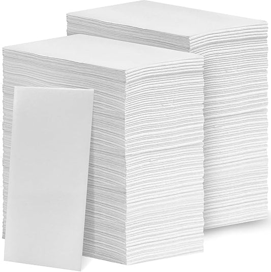 Charmount 600 PCS Disposable Linen-Feel Paper Hand Towels, White 12" x 17" Cloth-Like Napkins for Bathroom, Wedding, Party, Dinner, Everyday Use, or Decorative Guest Towels