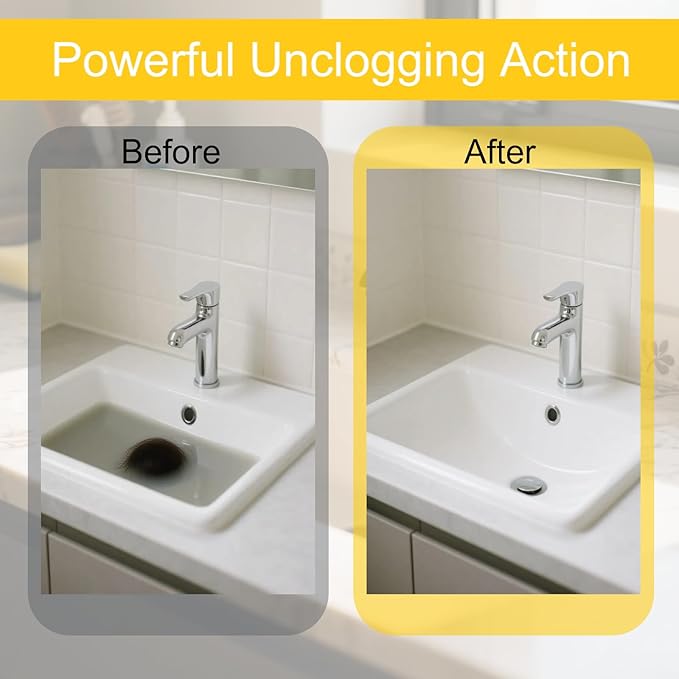 Mini Sink Plunger with Short Handle, Drain Clog Remover Plungers for Bathroom Kitchen Toilet Shower Tub, Powerful Suction, Compact Design, Yellow