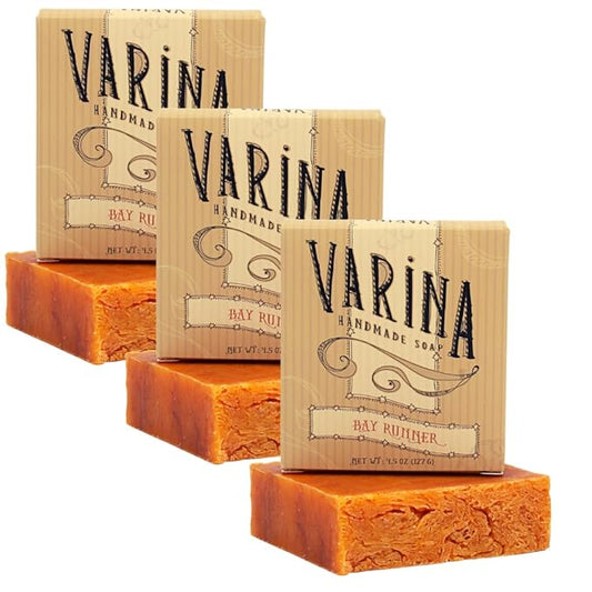 Organic Bay Runner Bar Soap - Gentle Cleansing for Sensitive Skin, Spicy - 3 Pack