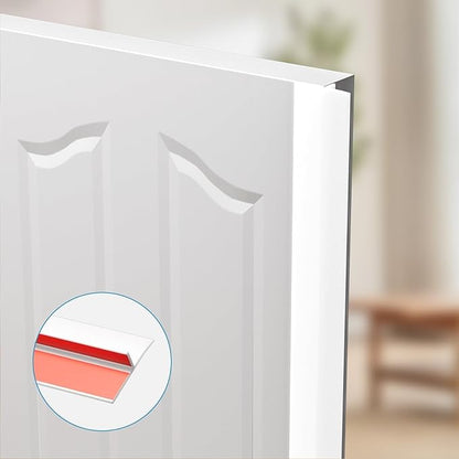 T-Shaped Door Draft Stopper, 1.97 in x 20 Ft Silicone Seal Strip for Windows Gaps, Weather Stripping Seal Strip Shower Sweep, White
