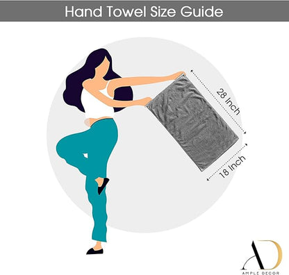 Ample Decor Hand Towel 18 X 28 Inch Pack of 8 600 GSM 100% Cotton Soft Absorbent Thick Durable Premium Quality, for Hotel, Bathroom, Spa, Daily Use, Gym - Christmas Green