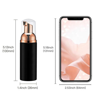 2oz Foam Pump Bottle (30PCS) Empty Travel Foaming Dispenser for Hand Soap, Lash Cleanser, Shampoo (60ml, Rose Gold &Black