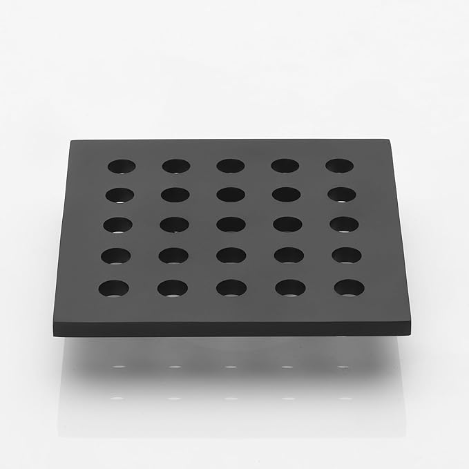 3.75 Inch Square Shower Drain Cover 95MM Floor Drain Grate (Black)